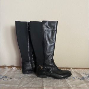 Black leather boots
